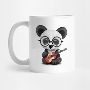 Baby Panda Playing Canadian Flag Guitar Mug